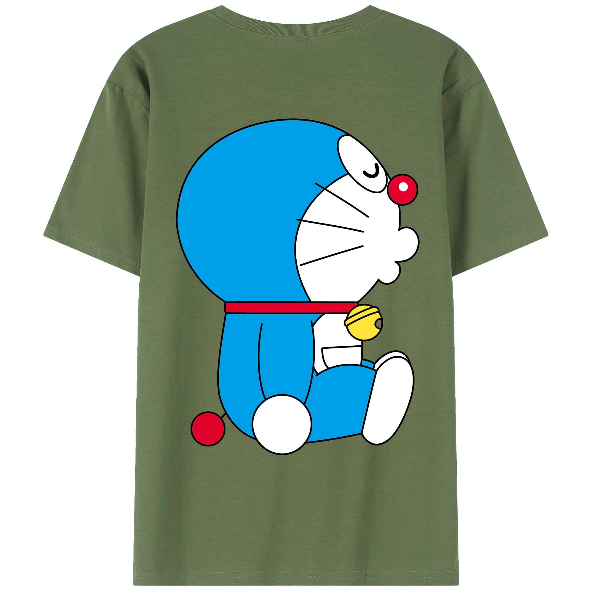 （画像用） ドラえもん Doraemon 綿100％ メンズ半袖Tシャツ（バックプリント） 通気性